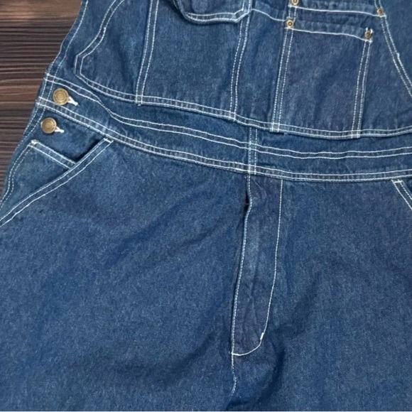 Wolverine Men's Dark Wash Denim Carpenter Bib Overalls Size Large 34 - Picture 3 of 9